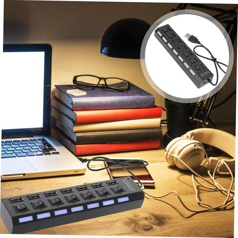 USB Hub Port Splitter LED مؤشر موسع USB عالي السرعة لأجهزة الكمبيوتر المحمولة مركز البيانات المحمول لماوس لوحة المفاتيح in Kuwait