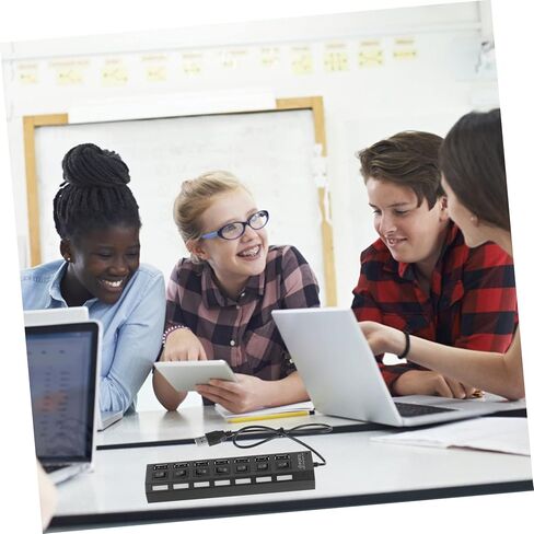 USB Hub Port Splitter LED مؤشر موسع USB عالي السرعة لأجهزة الكمبيوتر المحمولة مركز البيانات المحمول لماوس لوحة المفاتيح in Kuwait
