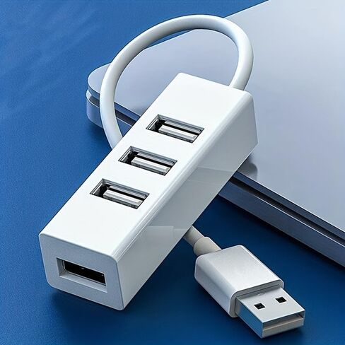 1 Unit of a Universal USB Hub with 4 Ports, Featuring Individual Switches for Connecting a Mouse, Keyboard, and Memory Cards in Kuwait