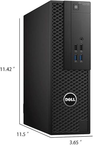 سطح المكتب لمحطة العمل طراز Precision 3420 SFF من Dell | كور i7-7700 - محرك الأقراص الصلبة SSD سعة 512 جيجابايت - ذاكرة الوصول العشوائي 16 جيجابايت | 4 نوى بسرعة 4.2 جيجا هرتز Win 11 Pro Black (متجدد) in Kuwait