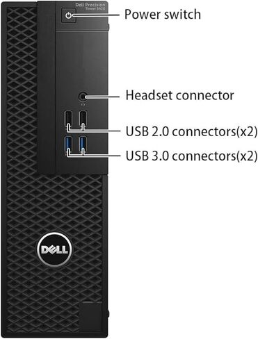 سطح المكتب لمحطة العمل طراز Precision 3420 SFF من Dell | كور i7-7700 - محرك الأقراص الصلبة SSD سعة 512 جيجابايت - ذاكرة الوصول العشوائي 16 جيجابايت | 4 نوى بسرعة 4.2 جيجا هرتز Win 11 Pro Black (متجدد) in Kuwait