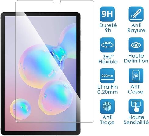 (2 PACK) Compatible for Samsung Galaxy Tab S5e (T725, T720), Tab S6 10.5 inch 2019 Screen Protector Anti-Scratch Easy Installation Bubble Free Tempered Glass, Transparent in Kuwait