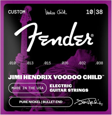 Fender Hendrix Voodoo Child Electric Guitar Strings, Nickel Plated Steel, Ball End .010-.038 in Saudi Arabia