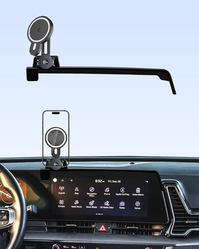 PZK Car Phone Holder for KIA Sportage 2023 2024 2025 EX/SX/SX-Prestige/X-Line Accessories 12.3-Inch Screen Fixed Clip, Strong Magnetic 15W Fast Wireless Charging Phone Mount, 360° Extension Rod in Kuwait