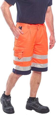 Portwest Hi-Vis P/C Shorts Cargo Visibility Reflective Summer Cool Work Wear Pants ANSI E in Saudi Arabia