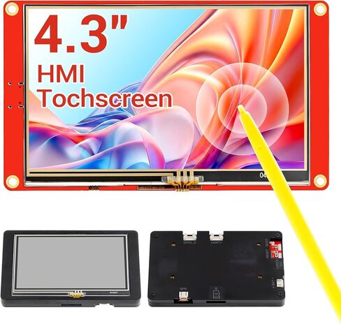 ELECROW ESP32 Display 480x272, 4.3 Inch HMI Basic Touch Screen SPI TFT LCD Touchscreen with Acrylic Case, 32-Bit LX7 Dual-Core Processor, Up to 240MHz, Compatible with Arduino, PlatformIO, MicroPython in Kuwait