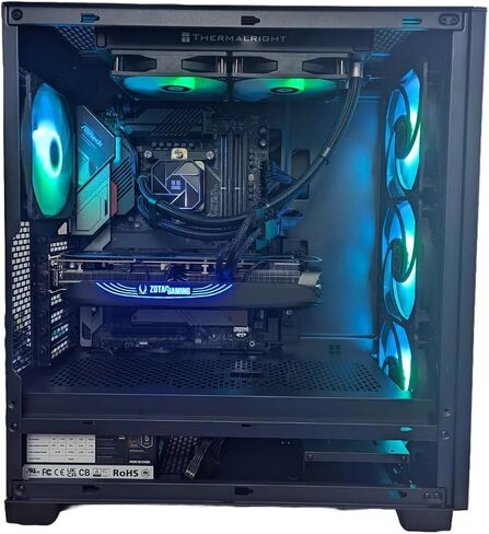 كمبيوتر ألعاب Centaurus Proton 3 - Intel Core i9-14900K بسرعة 5.7 جيجا هرتز 24 نواة، GeForce RTX 5080، ذاكرة الوصول العشوائي DDR5 سعة 64 جيجابايت، مبرد سائل 360 مم، 2 تيرابايت NVMe SSD، Win11 PRO، WiFi، كمبيوتر ألعاب 4K VR، ARGB in Kuwait