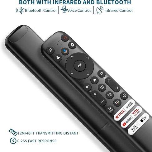 RC813 جهاز التحكم عن بعد العالمي لجهاز التحكم عن بعد TCL Google TV RC902V متوافق مع أجهزة التلفاز الذكية TCL QM8/QM7/S5/S4/S3/Q7/Q6/Q5 4K UHD HDR LED QLED QD-Mini LED كاملة الدقة (جهاز التحكم عن بعد الصوتي RC813) in Kuwait