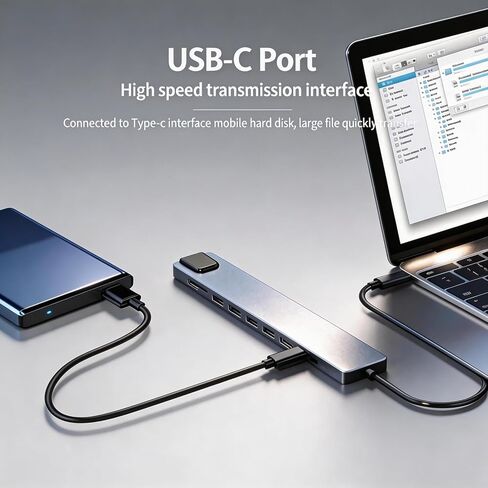 【10 في 1】 قاعدة توصيل USB-C، HDMI 4K@30 هرتز، RJ45، SD/TF، ​​100W PD، USB3.0، USB2.0x3، USB-C، OTG، التوصيل والتشغيل، نقل بيانات عالي السرعة 5 جيجابت في الثانية، متوافق مع MacBook، Surface، XPS، Dell، HP، Lenovo، الكمبيوتر الشخصي، الكمبيوتر المحمول، iPhon in Kuwait