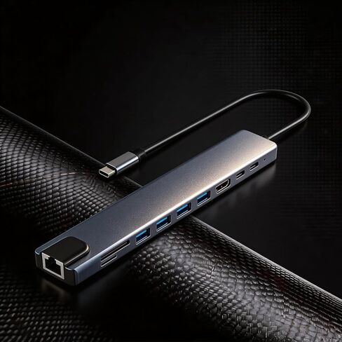 【10 في 1】 قاعدة توصيل USB-C، HDMI 4K@30 هرتز، RJ45، SD/TF، ​​100W PD، USB3.0، USB2.0x3، USB-C، OTG، التوصيل والتشغيل، نقل بيانات عالي السرعة 5 جيجابت في الثانية، متوافق مع MacBook، Surface، XPS، Dell، HP، Lenovo، الكمبيوتر الشخصي، الكمبيوتر المحمول، iPhon in Kuwait