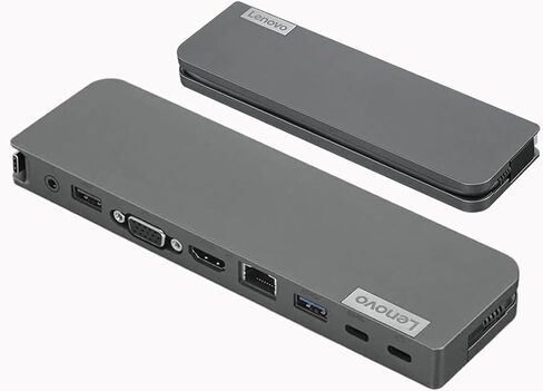 قاعدة شحن Lenovo 7 في 1 USB-C، محطة إرساء محمولة، 2 × USB-C، VGA، HDMI 4K، تدعم شاشة مزدوجة، منفذ إيثرنت، توصيل طاقة 65 وات، لأجهزة ThinkPad وLatitude وProBook وEliteBook وMacBook Laptop in Kuwait