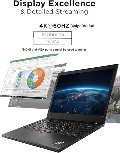قاعدة شحن Lenovo 7 في 1 USB-C، محطة إرساء محمولة، 2 × USB-C، VGA، HDMI 4K، تدعم شاشة مزدوجة، منفذ إيثرنت، توصيل طاقة 65 وات، لأجهزة ThinkPad وLatitude وProBook وEliteBook وMacBook Laptop in Kuwait