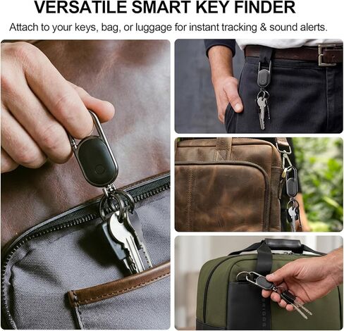 Keychain,Key Finder Built-in Anti-Loss Tracker,Works with Apple Find My (iOS Only), Tracker Tag Locator for Keys,Luggage,Backpack,and More, Sound Alert & Global Tracking, Black in Kuwait