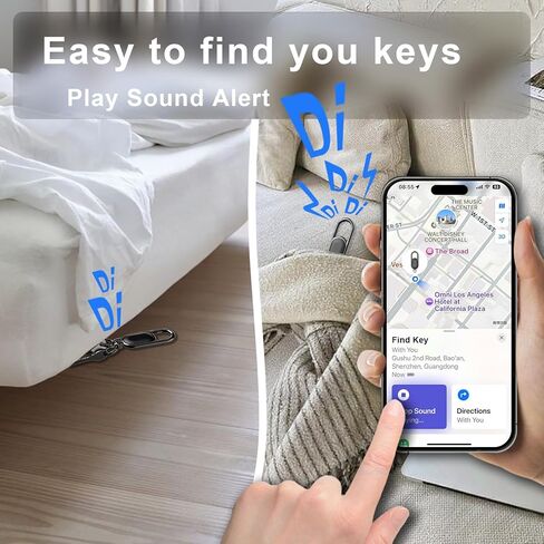 Keychain,Key Finder Built-in Anti-Loss Tracker,Works with Apple Find My (iOS Only), Tracker Tag Locator for Keys,Luggage,Backpack,and More, Sound Alert & Global Tracking, Black in Kuwait
