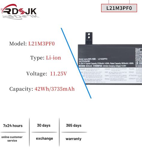 L21M3PF0 L21C3PF0 L21D3PF0 L21L3PF0 L21M3PF1 بطارية الكمبيوتر المحمول لينوفو IdeaPad 1 14IGL7 14IJL7 14IAU7 14ADA7 14ALC7 14AMN7 15IGL7 15IJL7 15IAU7 15ADA7 15ALC7 15AMN7 15IRU7 V15 G2-ITL سلسلة G2ITL 42 وات في الساعة in Kuwait