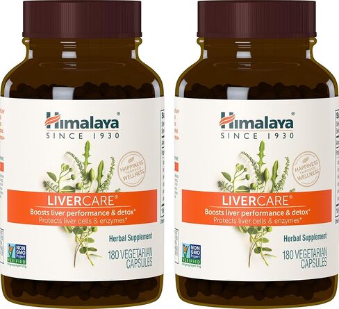 Himalaya LiverCare for Total Liver Support, Cleanse and Detox, Protects Cells & Enzymes, 375 mg, 42 Capsules, 3 Week Supply in Kuwait