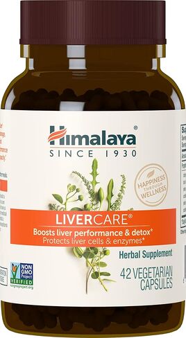 Himalaya LiverCare لدعم الكبد الكامل، وتطهيره وإزالة السموم، وحماية الخلايا والإنزيمات، 375 مجم، 42 كبسولة، كمية تكفي لمدة 3 أسابيع in Saudi Arabia