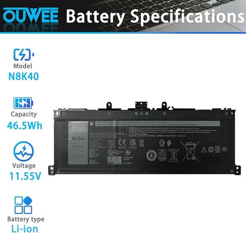 N8K40 Battery Compatible with Dell Latitude 7350 Detachable Series 0YV18F 3ICP4/81/72. in Kuwait