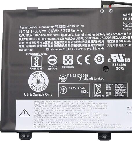 00HW000 00HW001 SB10F46438 SB10F46439 4ICP7/52/76 استبدال بطارية الكمبيوتر المحمول لجهاز Lenovo ThinkPad S3 Yoga 14 Series Notebook 20DM 20DN (14.8V 56Wh) in Kuwait