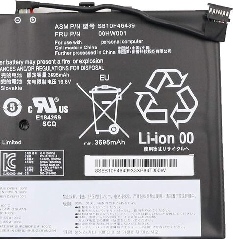 00HW000 00HW001 SB10F46438 SB10F46439 4ICP7/52/76 استبدال بطارية الكمبيوتر المحمول لجهاز Lenovo ThinkPad S3 Yoga 14 Series Notebook 20DM 20DN (14.8V 56Wh) in Kuwait