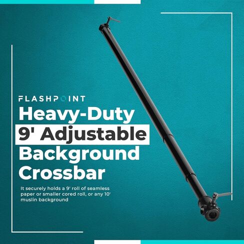 Flashpoint Heavy-Duty 9' Adjustable Background Crossbar (Black) in Kuwait