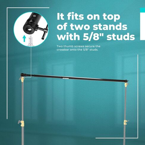 Flashpoint Heavy-Duty 9' Adjustable Background Crossbar (Black) in Kuwait