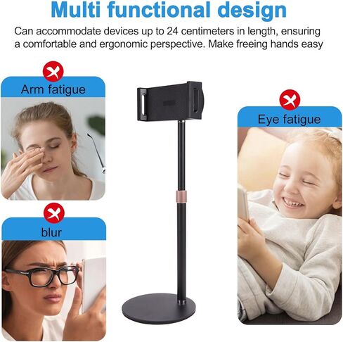 Adjustable Monitor Stand Portable Tablet Holder Up to 25Cm Standing Tablet Bracket Desk Mount A in Kuwait