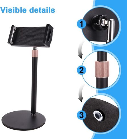 Adjustable Monitor Stand Portable Tablet Holder Up to 25Cm Standing Tablet Bracket Desk Mount A in Kuwait