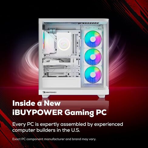 iBUYPOWER Trace Gaming PC Desktop Computer Intel Core Ultra 7 265F CPU, NVIDIA GeForce RTX 5060 8GB GPU, 32GB DDR5 5200MHz RAM, 1TB NVMe SSD, Windows 11 Home, Gamer Keyboard and Mouse - TWI7N5601 in Kuwait