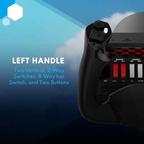 Honeycomb Aeronautical XPC Alpha Yoke & Switch Panel - جودة الطيران لمحاكاة الطيران - نظام التحكم الكامل في قمرة القيادة المنزلية للطيارين الطلاب وعشاق محاكاة الطيران - XBOX/PC in Kuwait
