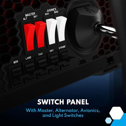 Honeycomb Aeronautical XPC Alpha Yoke & Switch Panel - جودة الطيران لمحاكاة الطيران - نظام التحكم الكامل في قمرة القيادة المنزلية للطيارين الطلاب وعشاق محاكاة الطيران - XBOX/PC in Kuwait