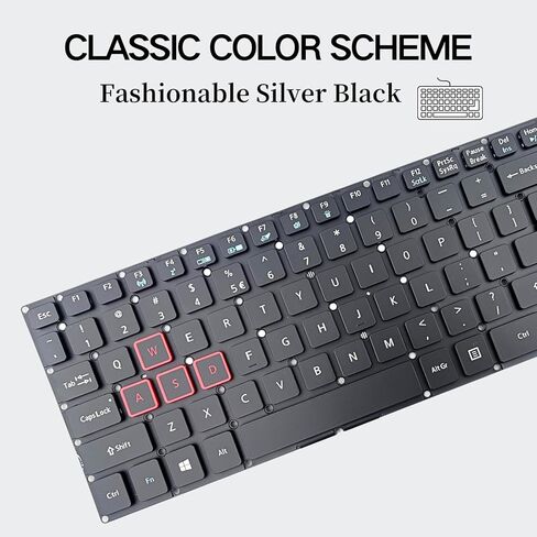 استبدال لوحة المفاتيح الخلفية TLBTEK متوافق مع Acer Aspire VX 15 VX5-591G N16C7، Predator Helios 300 G3-571 G3-572 G3-573 PH315-51، Aspire Nitro V15 VN7-593 N16W3 V17 VN7-793G N16W4 in Kuwait