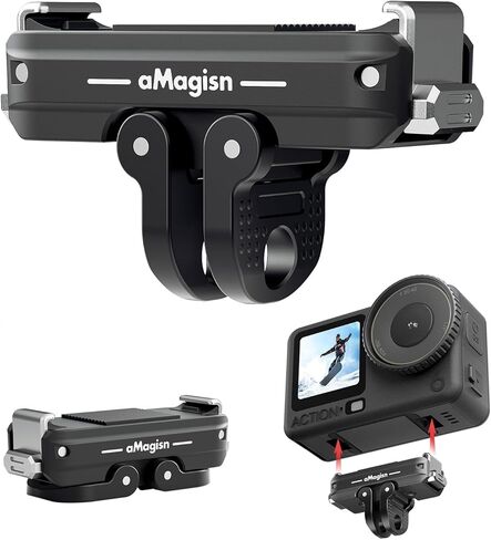 قاعدة تثبيت مغناطيسية + محول قابل للتعديل سريع التحرير لـ DJI Osmo Nano/Action 6، مع فتحة لولبية 1/4 لعصا السيلفي، حامل ثلاثي القوائم، في الهواء الطلق، ملحقات تصوير ركوب الدراجات (لـ Osmo Nano/Action 6) in Kuwait