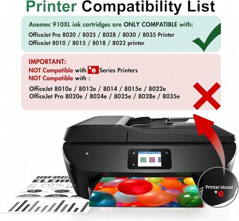 مجموعة خراطيش حبر 910XL بديلة لحبر HP 910 XL متوافقة مع طابعة OfficeJet Pro 8020 8025 8028 8035 8030 8010 8015 8018 8022، 4 عبوات in Kuwait