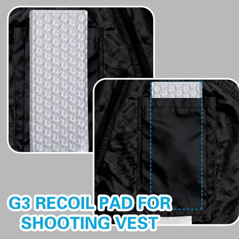 G3 Recoil Pad for Shooting Vests and Shirts, Shock Absorbing Shoulder Pad, Compatible with Reactar G3, Vests and Shooting Jackets, Cushion Shoulder Pads Recoil Protection for Shotgun Rifle in Kuwait