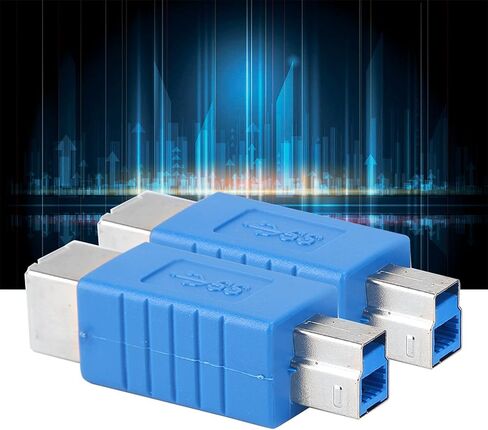 محول USB 3.0 من النوع B ذكر إلى أنثى، 2 - محول أزرق - نقل بيانات بسرعة 5 جيجابت في الثانية، توافق عالي مع الطابعات ومحركات الأقراص الصلبة الخارجية in Kuwait