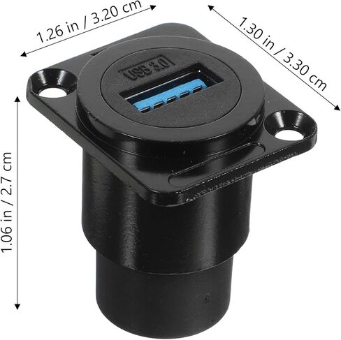 SEWACC USB 3.0 لوحة تركيب أنثى إلى أنثى تمر عبر محول موصل لنقل البيانات وشحن استبدال مقبس USB أسود مع حامل ثابت متوافق in Kuwait