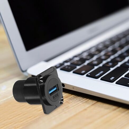SEWACC USB 3.0 لوحة تركيب أنثى إلى أنثى تمر عبر محول موصل لنقل البيانات وشحن استبدال مقبس USB أسود مع حامل ثابت متوافق in Kuwait