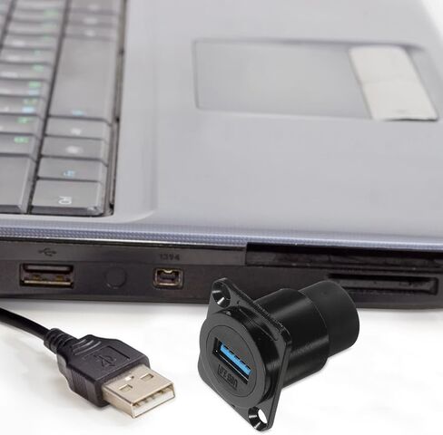 SEWACC USB 3.0 لوحة تركيب أنثى إلى أنثى تمر عبر محول موصل لنقل البيانات وشحن استبدال مقبس USB أسود مع حامل ثابت متوافق in Kuwait