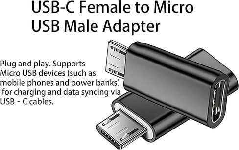 محول USB C أنثى إلى Micro USB ذكر بديل متوافق مع Nexus Kindle Samsung Galaxy LG Xbox PS والأجهزة الأخرى، محول Micro-USB إلى USB C محول شاحن سريع (عبوتان) in Kuwait