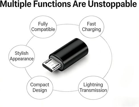محول USB C أنثى إلى Micro USB ذكر بديل متوافق مع Nexus Kindle Samsung Galaxy LG Xbox PS والأجهزة الأخرى، محول Micro-USB إلى USB C محول شاحن سريع (عبوتان) in Kuwait