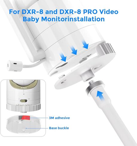 حامل مرن على شكل رقبة معقوفة مقاس 17 بوصة لبصريات الأطفال DXR-8 & DXR-8 PRO - حامل كاميرا مراقبة الطفل بمشبك آمن وسرير الأطفال وحامل الحائط in Kuwait