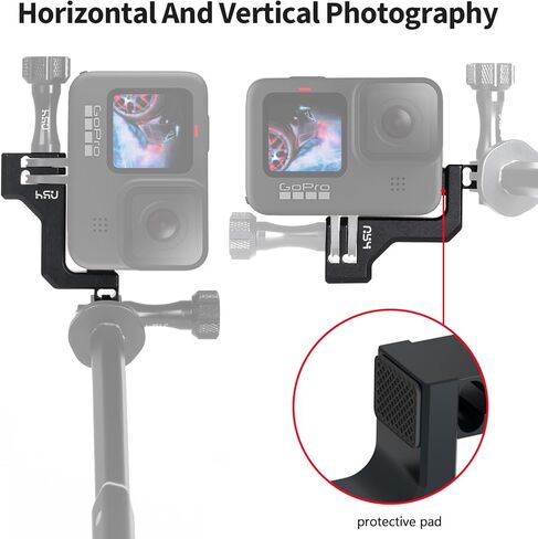 HSU دعامة عمودية 90 درجة ومحول تثبيت للأحذية الباردة لكاميرا GoPro Hero 12/11/ 10/9 أسود in Kuwait