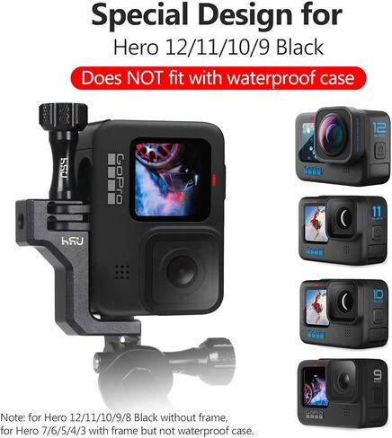 HSU دعامة عمودية 90 درجة ومحول تثبيت للأحذية الباردة لكاميرا GoPro Hero 12/11/ 10/9 أسود in Kuwait