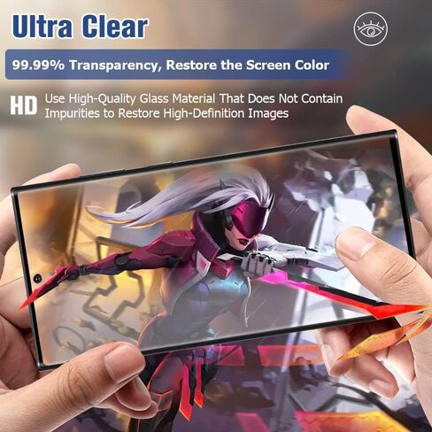 XDesign [2+2 واقي شاشة Galaxy S23 Ultra، زجاج مقوى مقاوم للخدش 9H، دعم بصمات الأصابع بالموجات فوق الصوتية، لهاتف Samsung Galaxy S23 Ultra 5G 6.8 بوصة واقي شاشة زجاجي in Kuwait