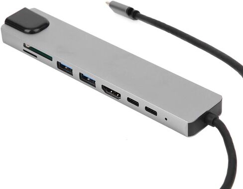 موزع USB C، قاعدة توصيل للكمبيوتر المحمول 8 في 1، محول USB C متعدد المنافذ من الألومنيوم مع USB3.0، RJ45، منفذ USB C أنثى، منفذ USB C ذكر، قارئ بطاقة SD TF in Kuwait
