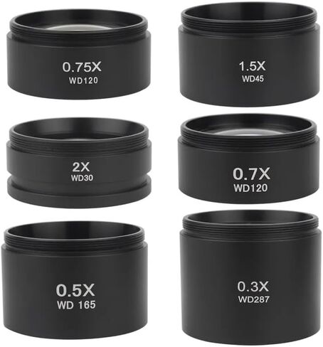 مجهر WD165 0.3X 0.5X 0.7X 1X 1.5X 2.0X مساعد بارلو عدسة الموضوع M48mm للتكبير مجهر ستيريو مجهر in Kuwait