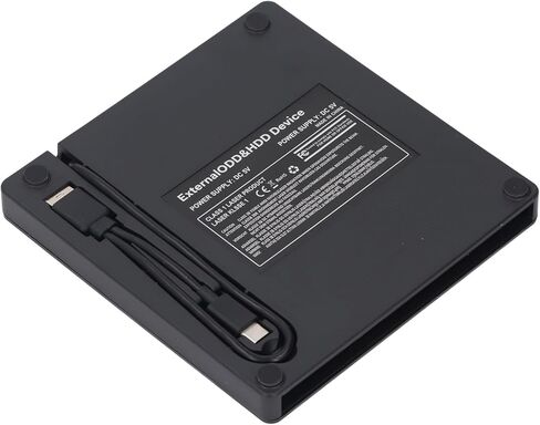 حاوية محرك الأقراص الصلبة Alomejor، صندوق ABS نحيف USB 3.0 ODD مع سرعة 5 جيجابت في الثانية للنسخ الاحتياطي لبيانات الكمبيوتر المحمول واستخدام السفر، متوافق مع محركات الأقراص الضوئية مقاس 9.5 مم in Kuwait