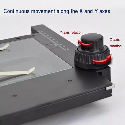 Microscope Xy Gliding Table, Microscope Table High Accuracy Mobile, Horizontal Travel Range 75mm, Vertical Travel Range 56mm, Reading Accuracy 1mm, for Micro Photography, Examination in Kuwait