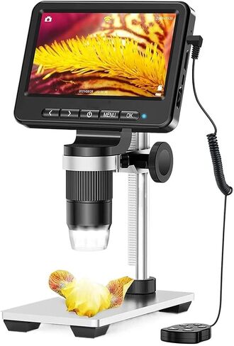 مجموعة المجهر 5 بوصة مجهر 1200X شاشة LCD 1080P مجهر فيديو شرائح المجهر in Kuwait